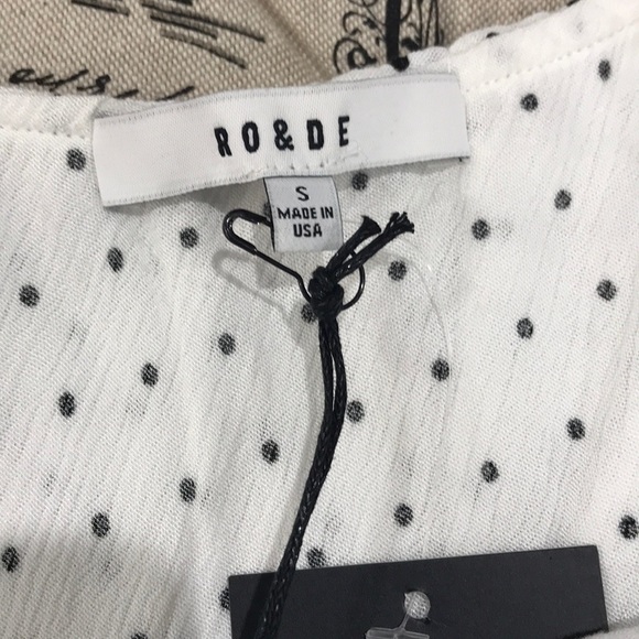 🎁 Ro&De Polkadot One Shoulder Ruffle Blouse - Picture 4 of 6